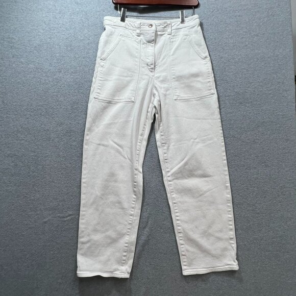 Wilfred Denim - Wilfred Free Sz 10 White High Waist Wide Leg Straight Denim Jeans